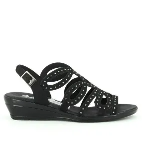 24 Hrs 24510 Charcoal Black Sandals
