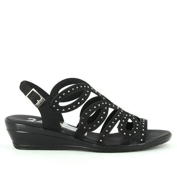24 Hrs 24510 Charcoal Black Sandals