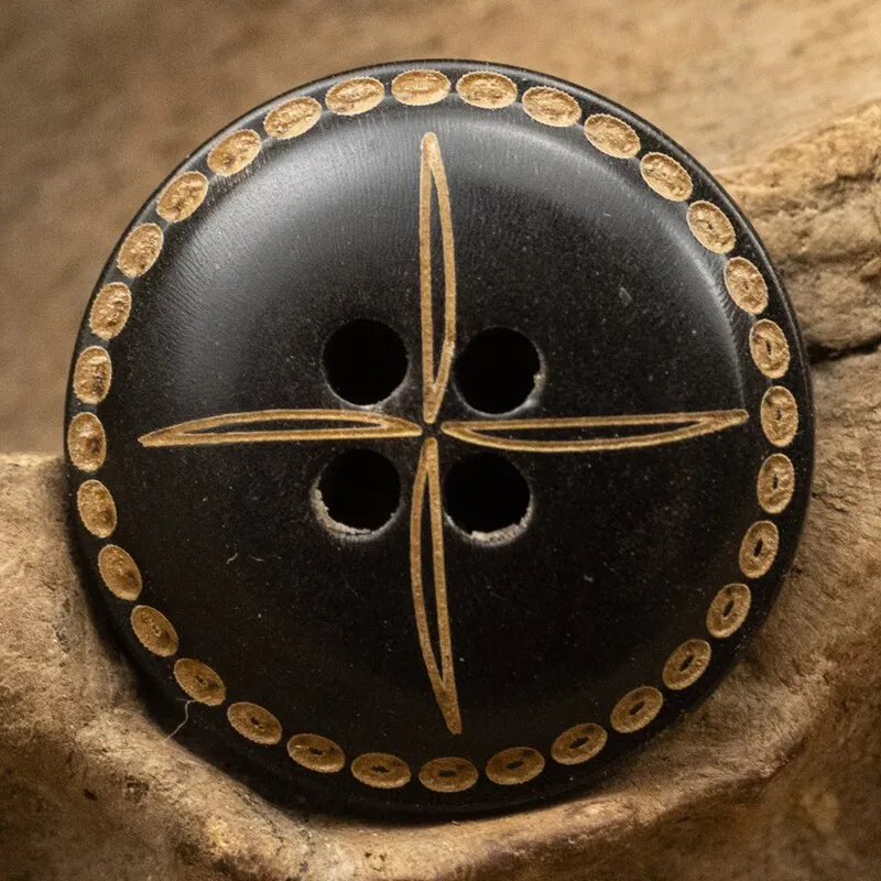 5pcs Black Anchor Horn Buttons for  Sewing Accessories