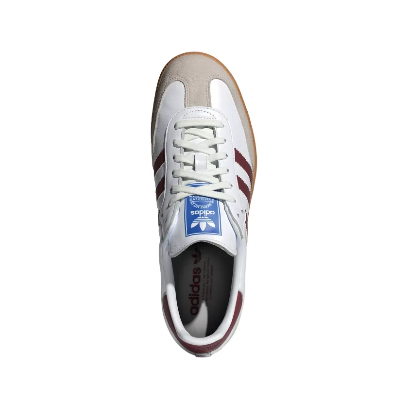 Adidas Originals scarpa sneakers da uomo Samba OG IF3813 bianco-borgogna
