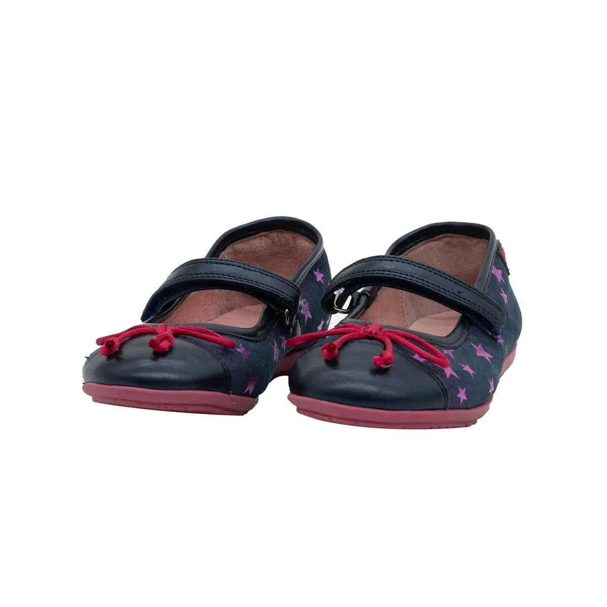 Agatha Ruiz De La Prada Bow Tie Ballerinas Leather Blue Colour For Kids