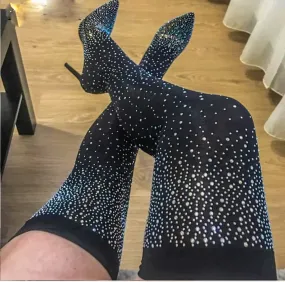 ‘Anastasia’ Rhinestone Thigh High Boot