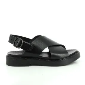 Antichi Romani 336 Black Cross-Strap Slingback Sandals