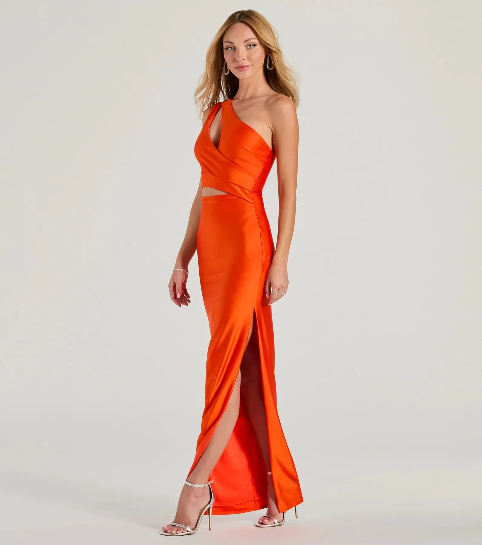 Avery One Shoulder Cutout Slim Formal Dress