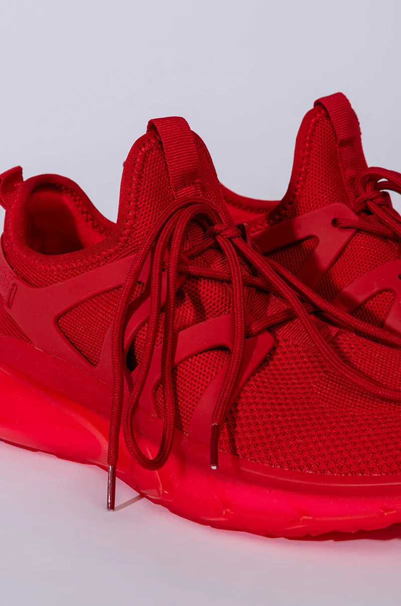 AZALEA WANG ALL EYES ON ME FLAT SNEAKER IN RED