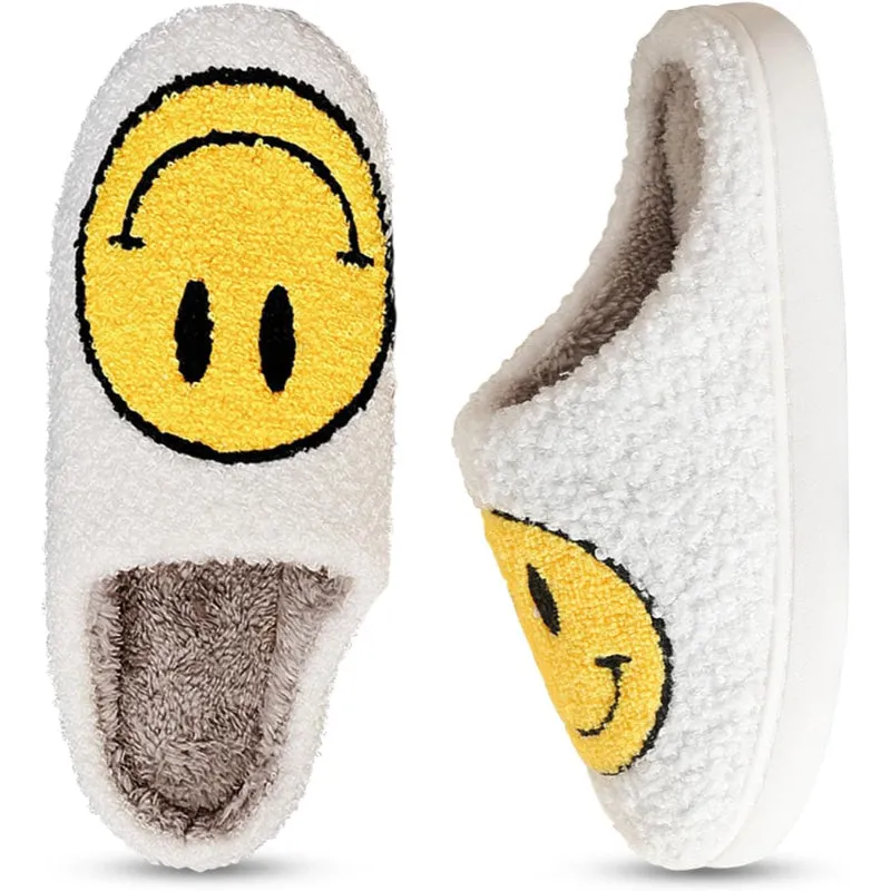Cheerful Cozy Smile Plush Slippers