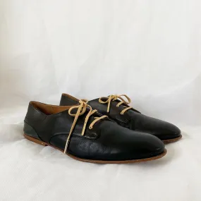 Chloé Black Leather Lace up Oxford, 40.5