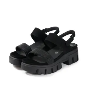 Corvara Glitter Platform Sandals (Nero)