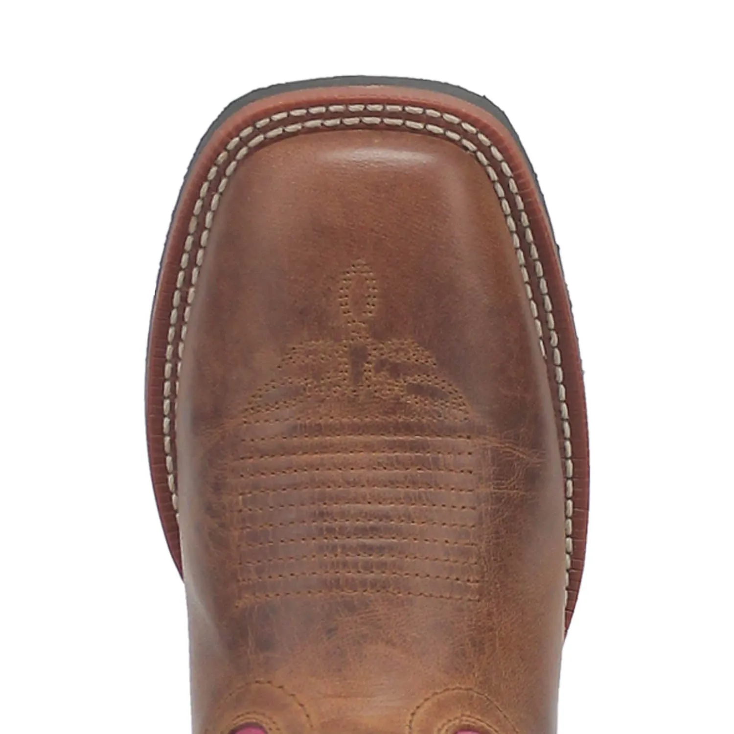 Dan Post Womens Faye Tan/Pink Leather Cowboy Boots