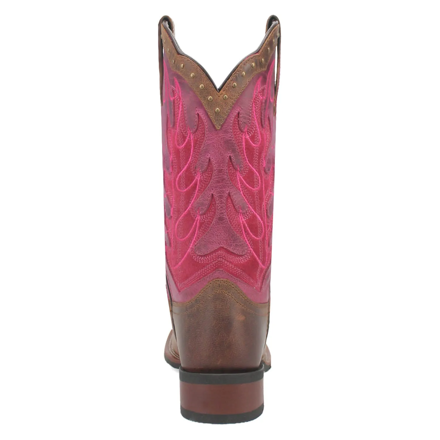 Dan Post Womens Faye Tan/Pink Leather Cowboy Boots
