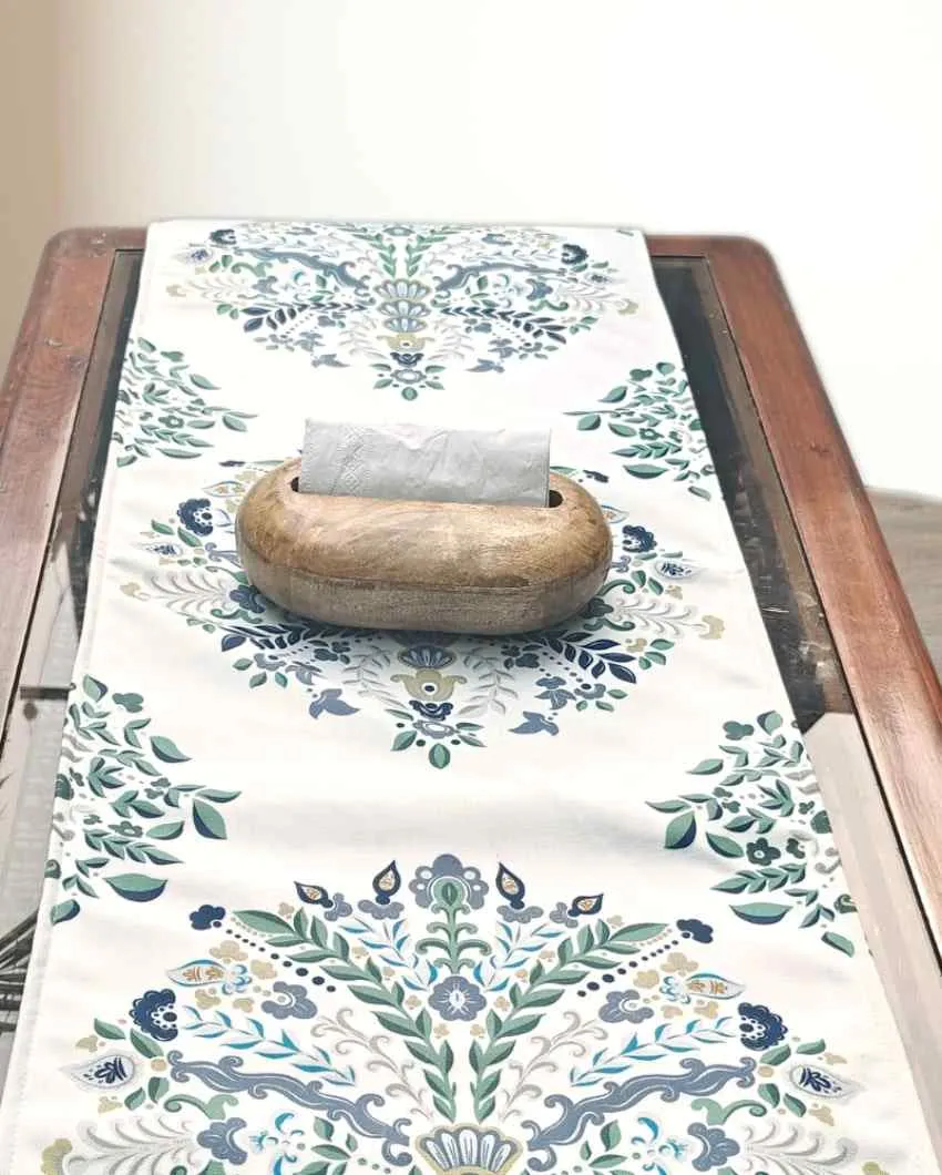 Indian Traditional Design Poly Canvas Table Runner | 52 x 14 inches