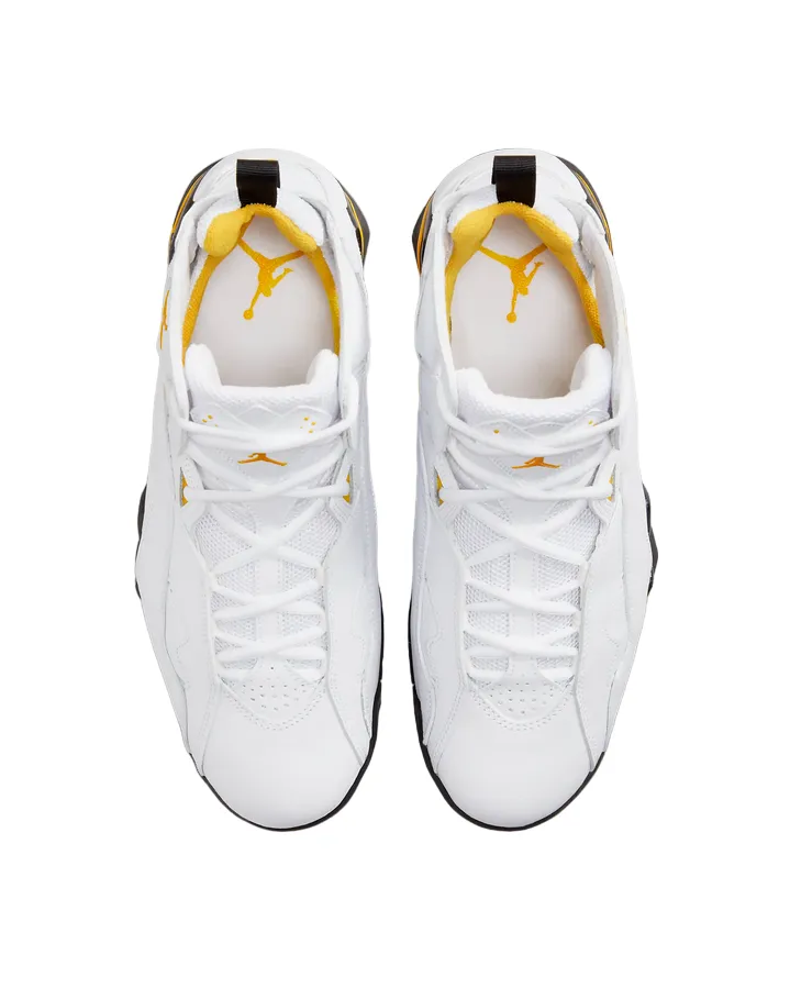 Jordan scarpa sneakers da pallacanestro True Flight 342964-107 bianco-giallo ocra-nero