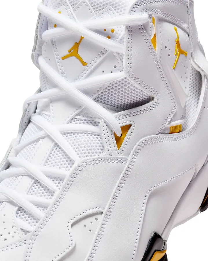 Jordan scarpa sneakers da pallacanestro True Flight 342964-107 bianco-giallo ocra-nero