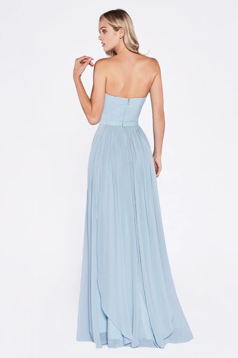 Long Strapless Chiffon Dress by Cinderella Divine C7460