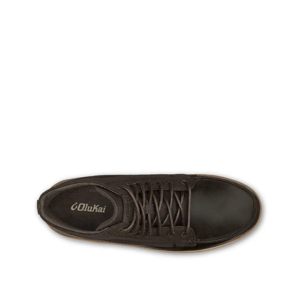 OluKai Men's Mōlina Leather Boots (Dark Wood)