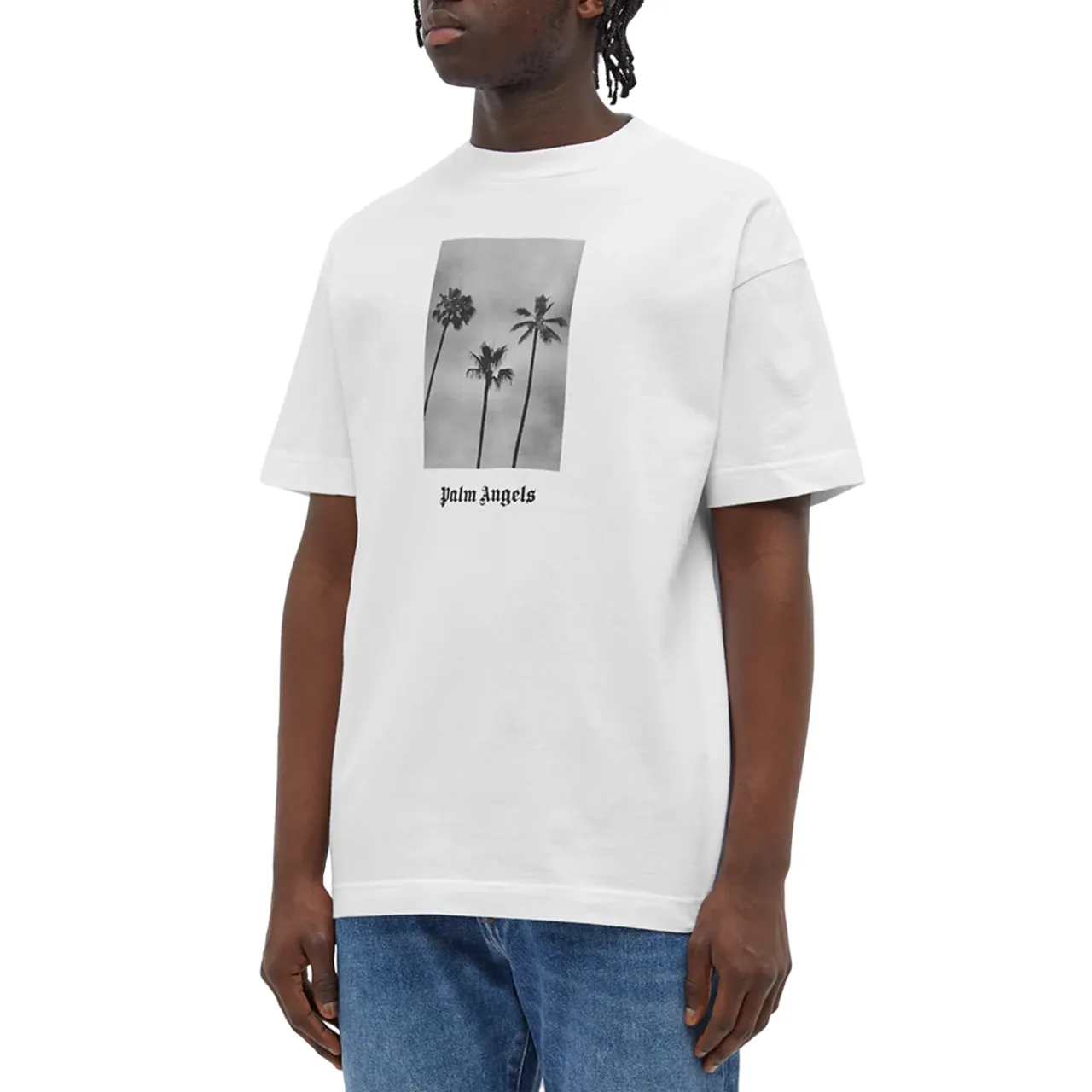 Palm Angels Palm Boulevard Logo T-Shirt Black White