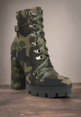 Palmetto Camouflage Ankle Boots