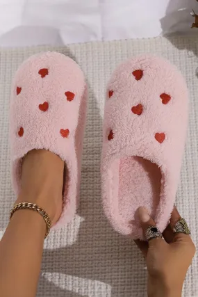 Plush Heart Slippers