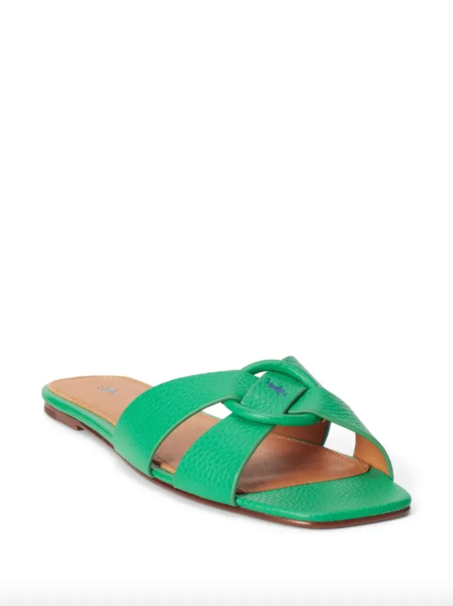 Polo Ralph Lauren pebbled leather O-Ring sandal