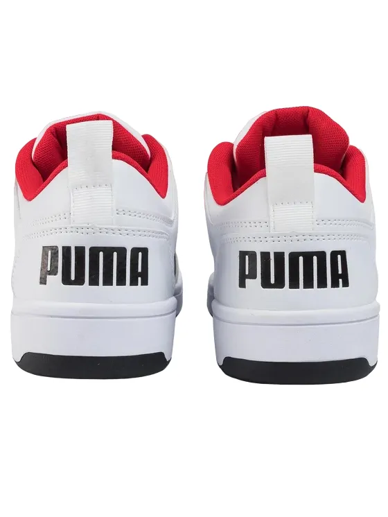 Puma scarpa sneakers da uomo Rebound Lay Up Lo 369866 01 bianco nero rosso