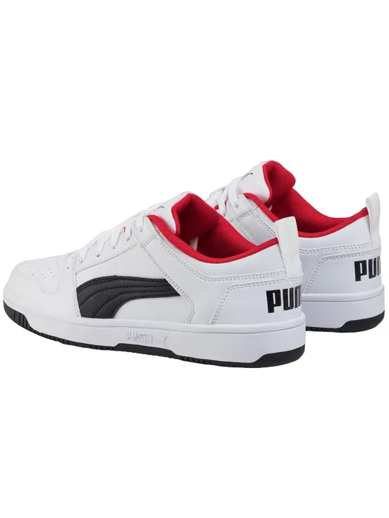 Puma scarpa sneakers da uomo Rebound Lay Up Lo 369866 01 bianco nero rosso