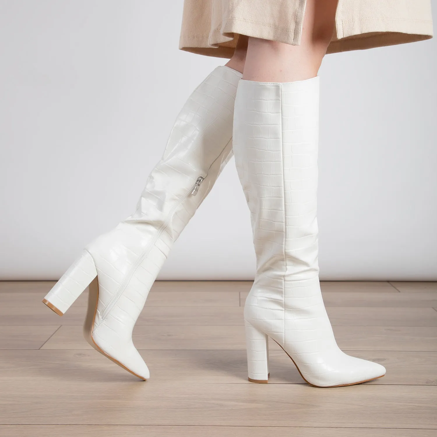 RAID Kennedia Long Boot in White