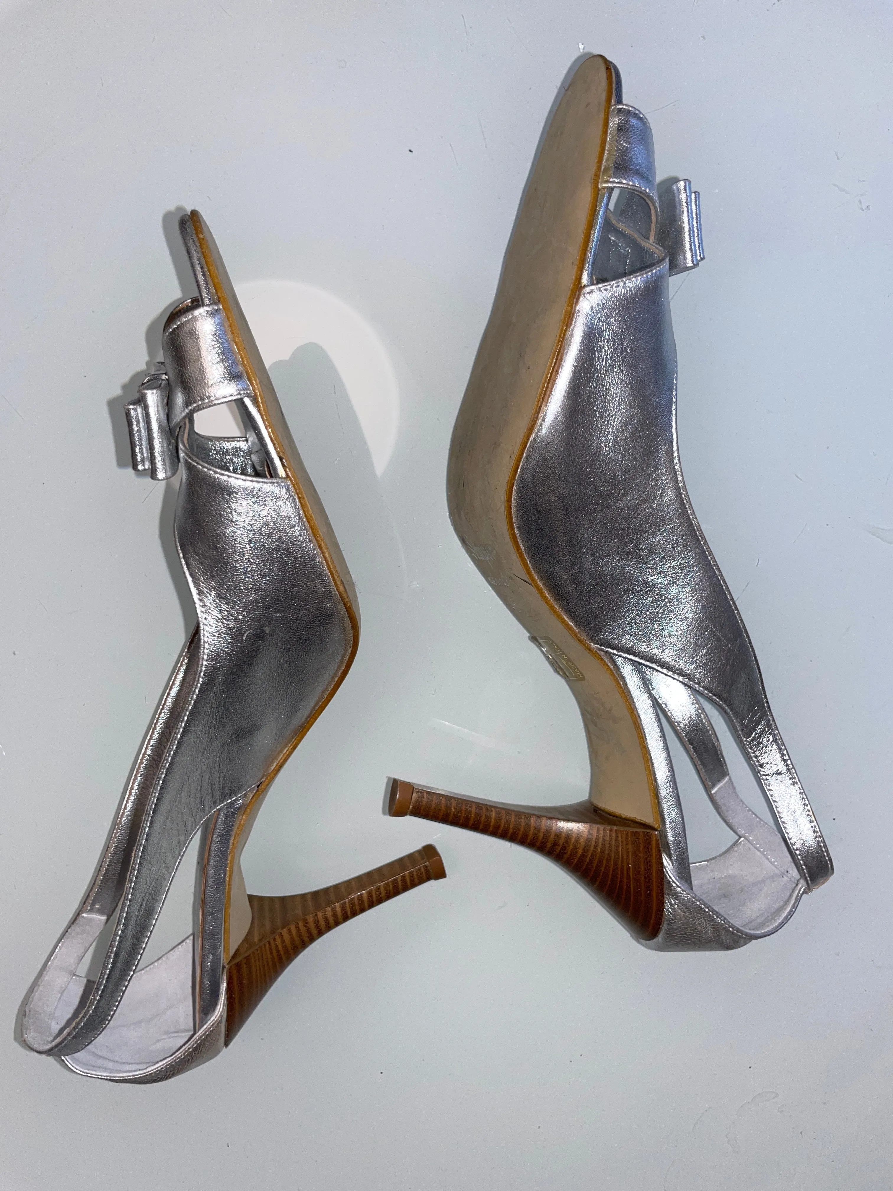 red carpet silver princess heels
