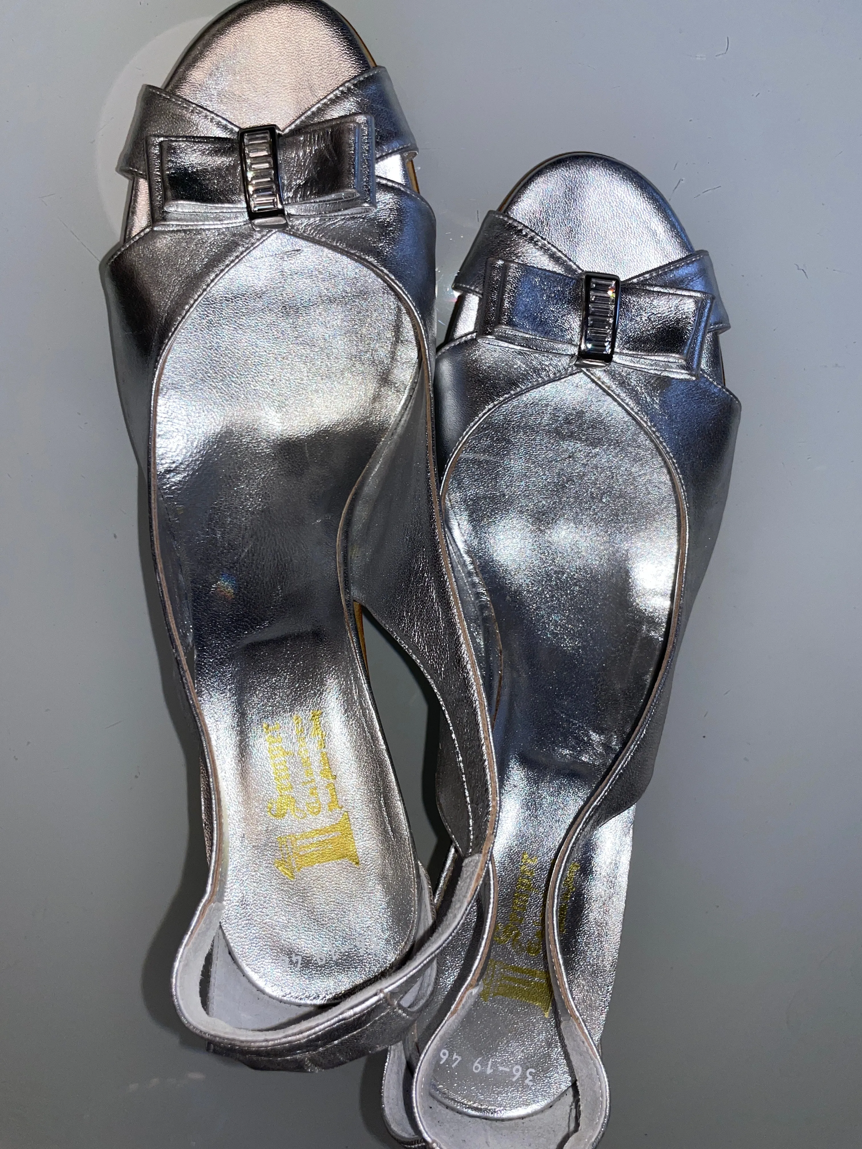 red carpet silver princess heels