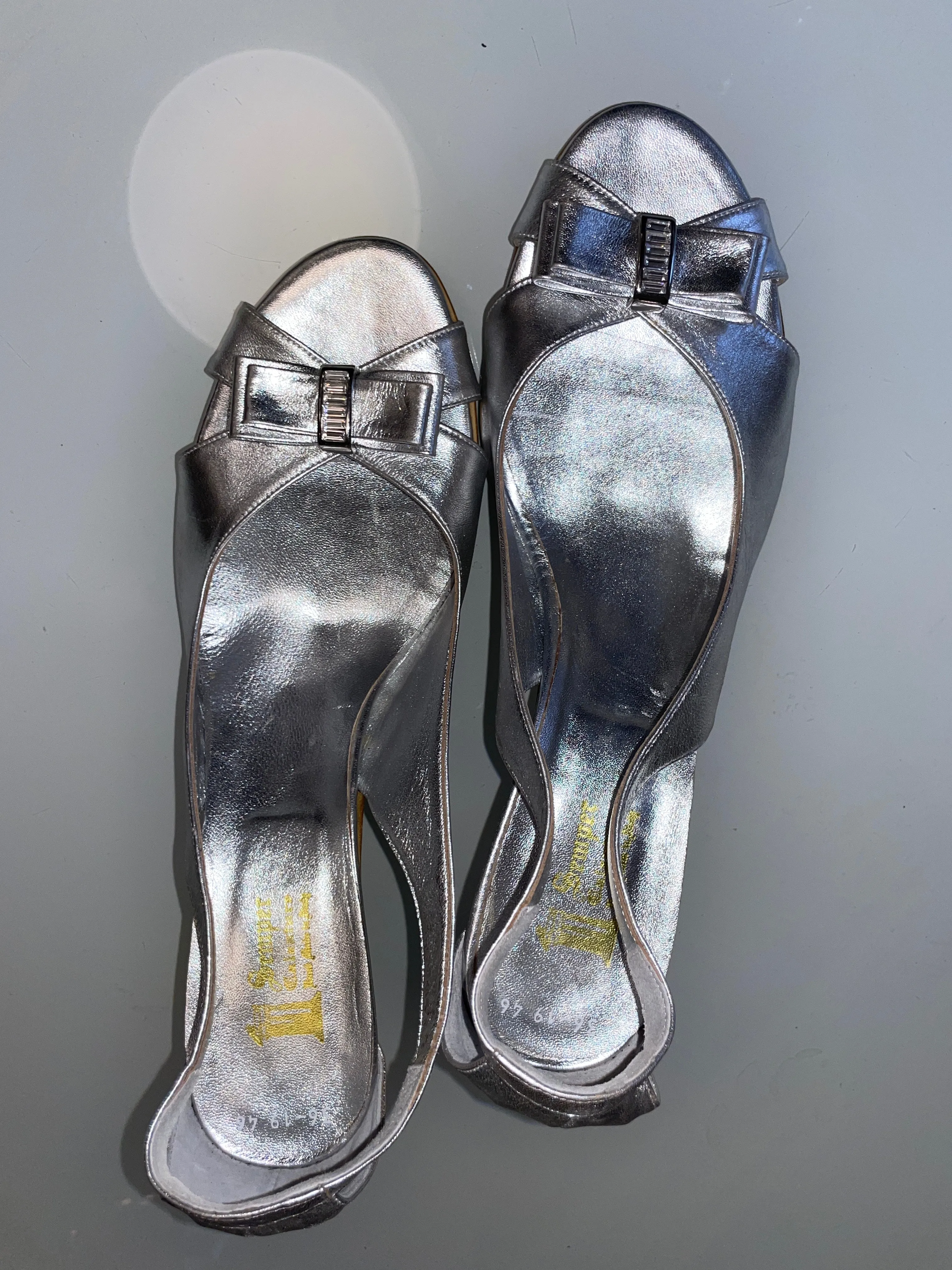 red carpet silver princess heels
