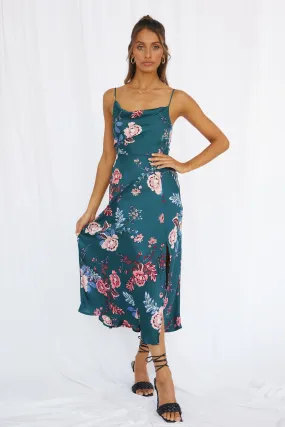 Round The World Maxi Dress Forest Green