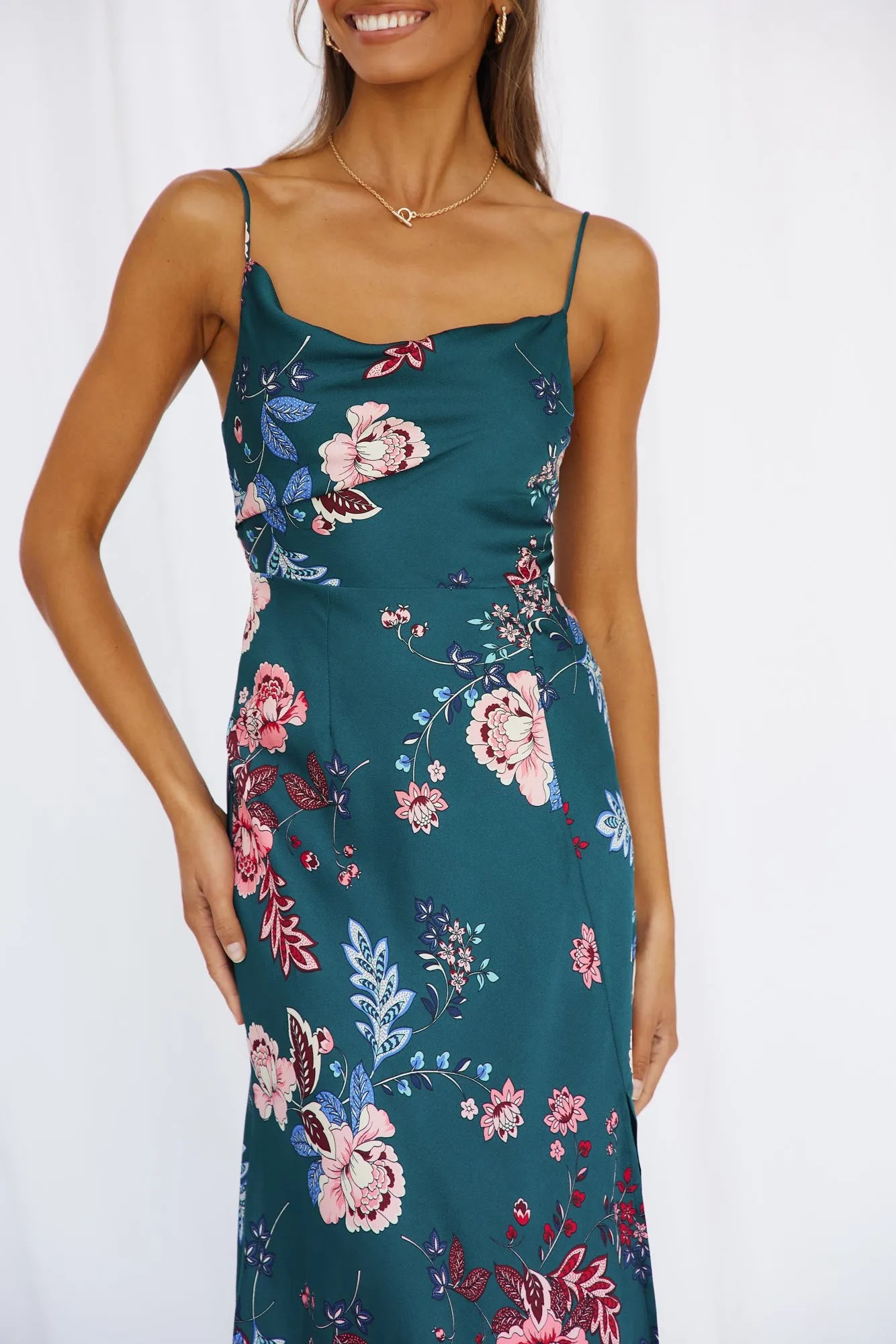 Round The World Maxi Dress Forest Green