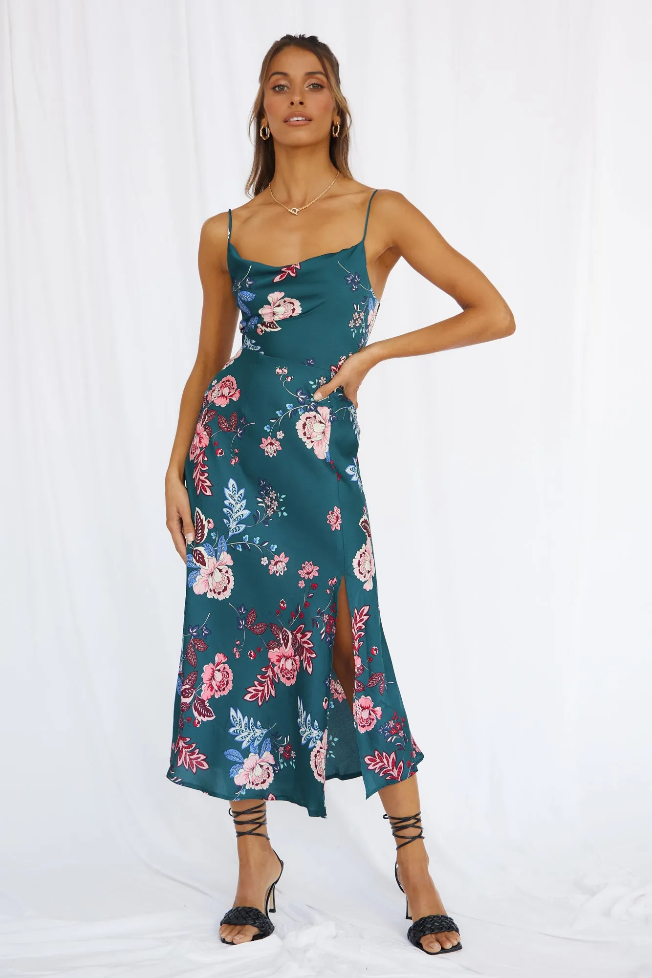 Round The World Maxi Dress Forest Green