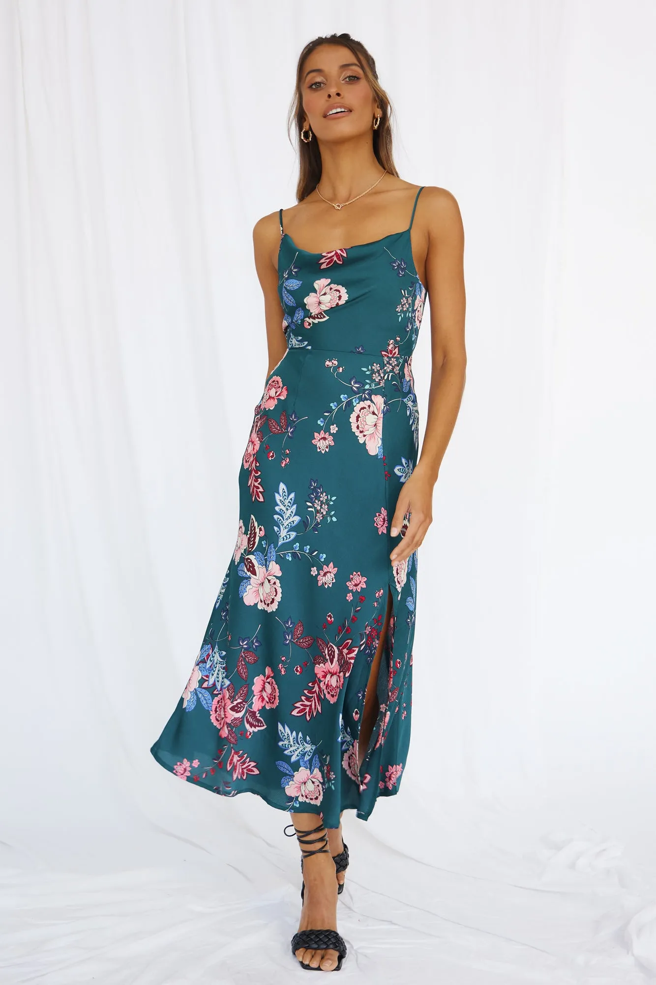 Round The World Maxi Dress Forest Green