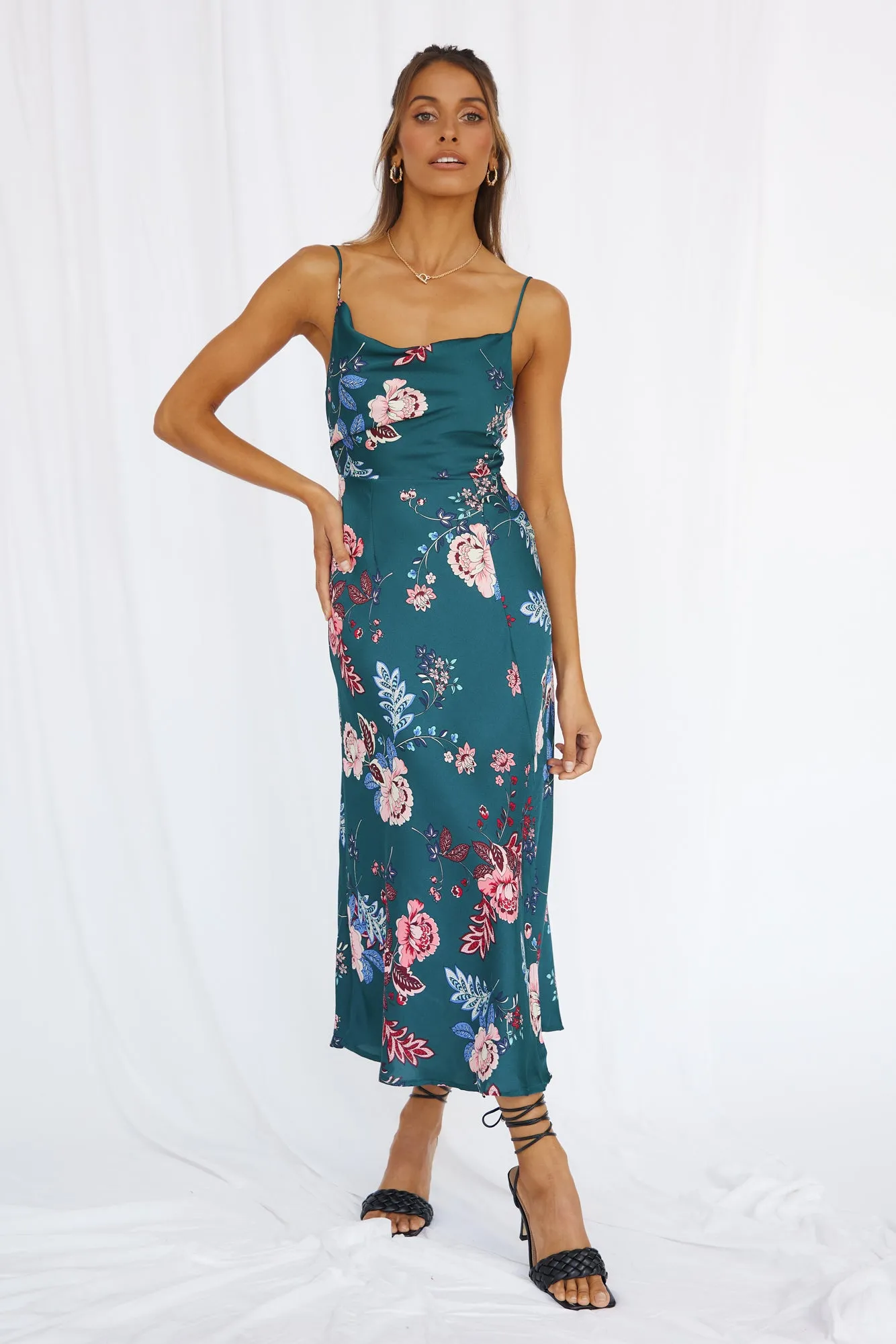 Round The World Maxi Dress Forest Green