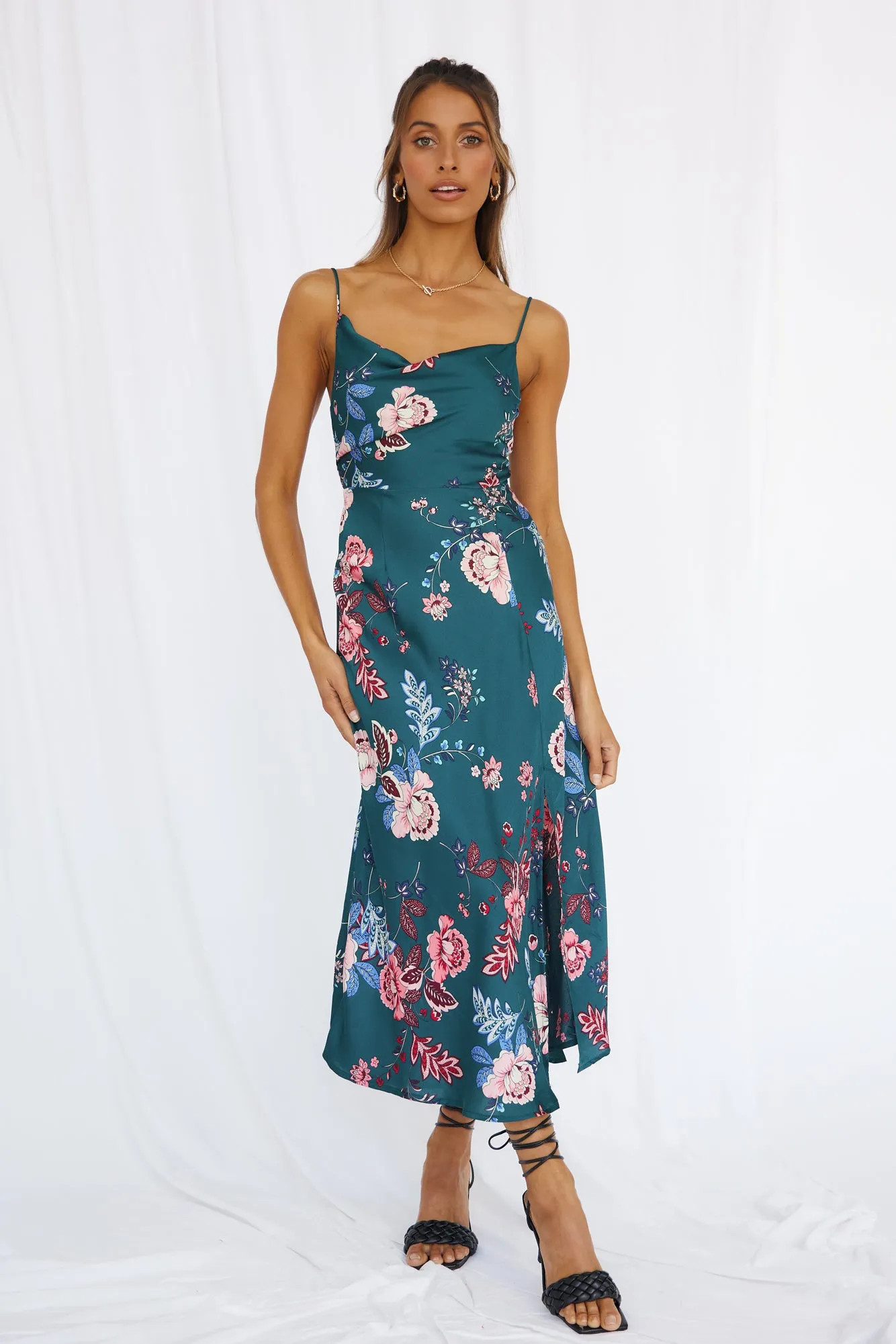 Round The World Maxi Dress Forest Green