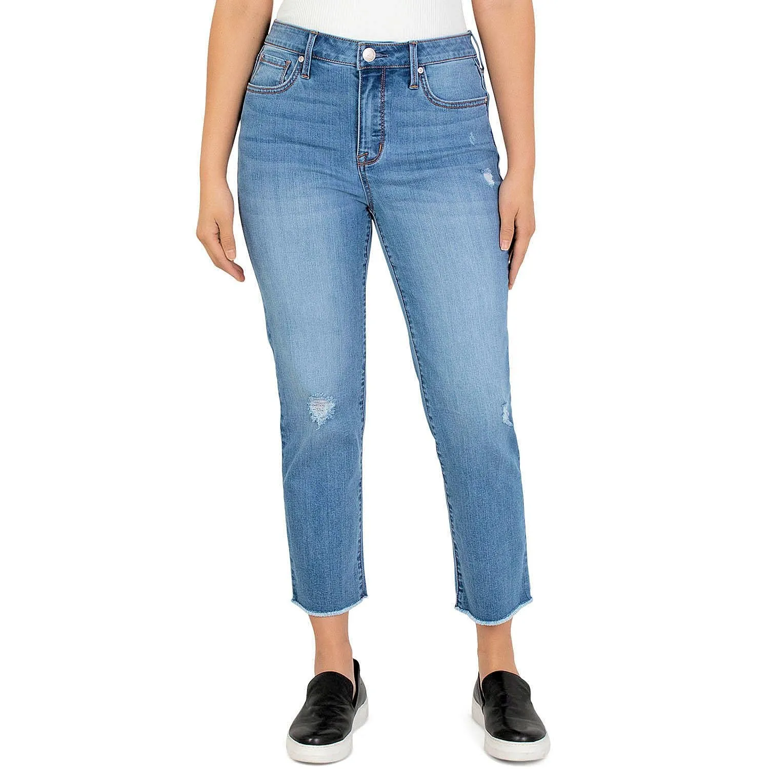 Seven7 Tummyless High Rise Slimming Tower Crop Straight Jeans