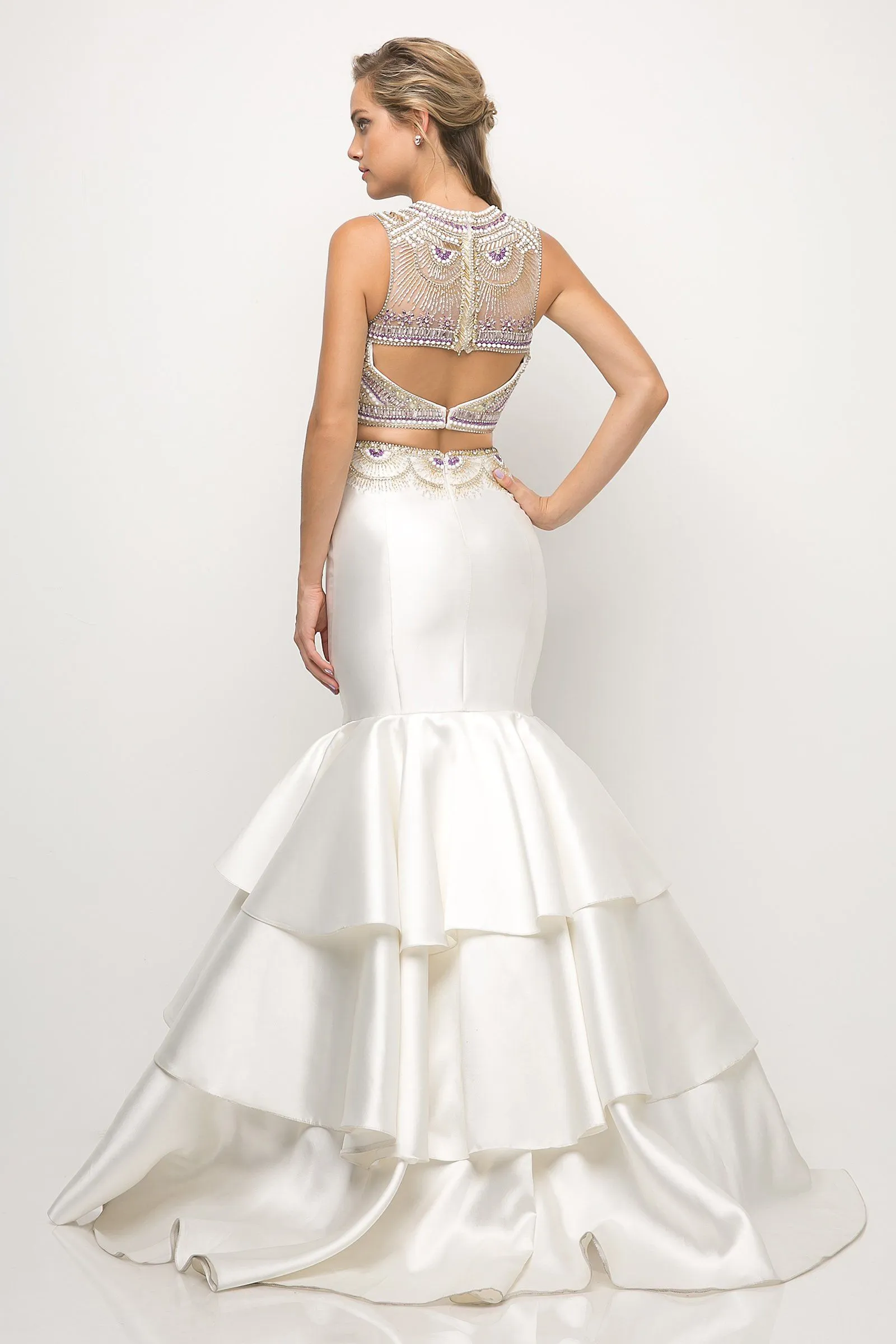 Tiered Two-Piece Mermaid Dress by Cinderella Divine 83903