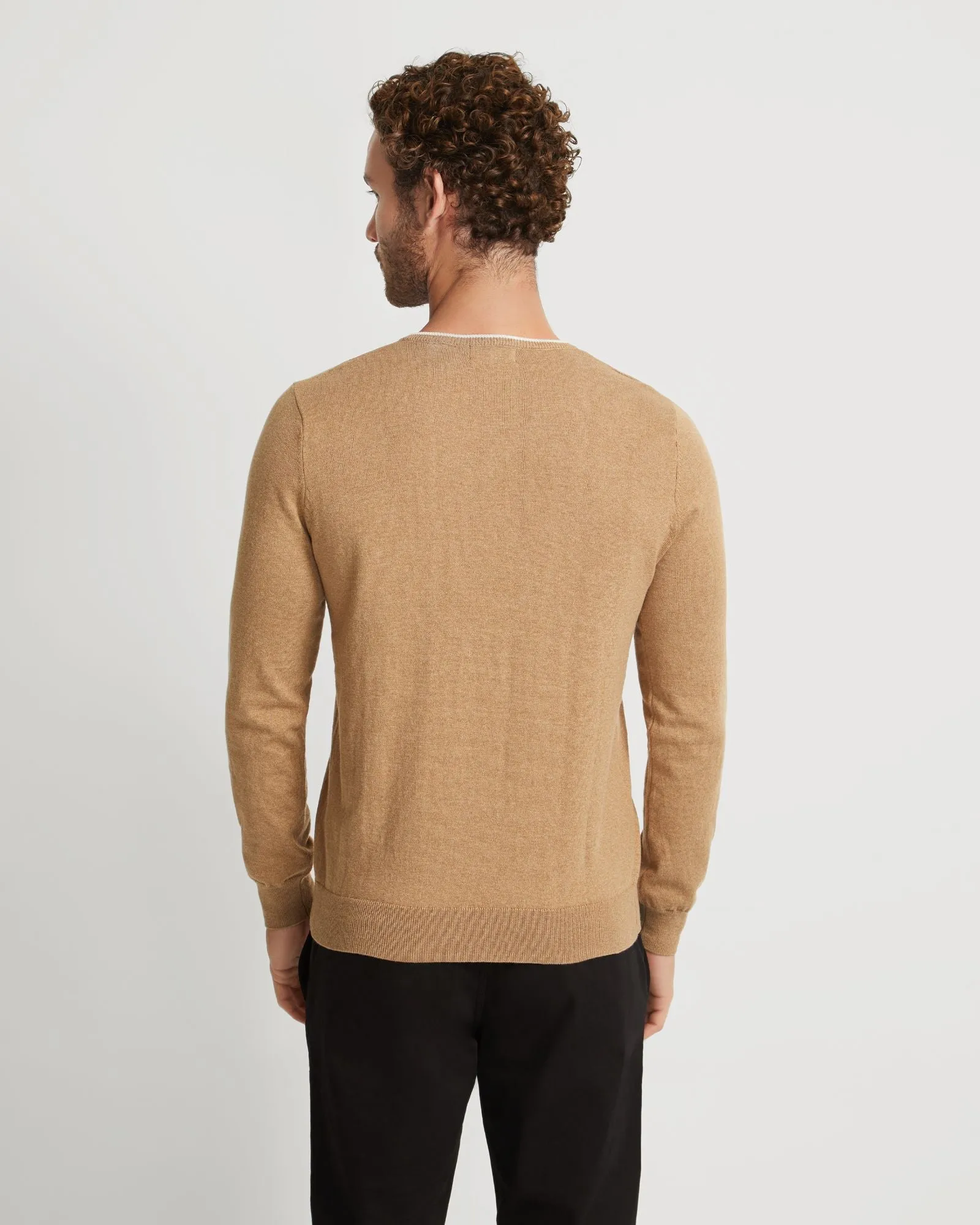 Tipping V-Neck Knitted Top