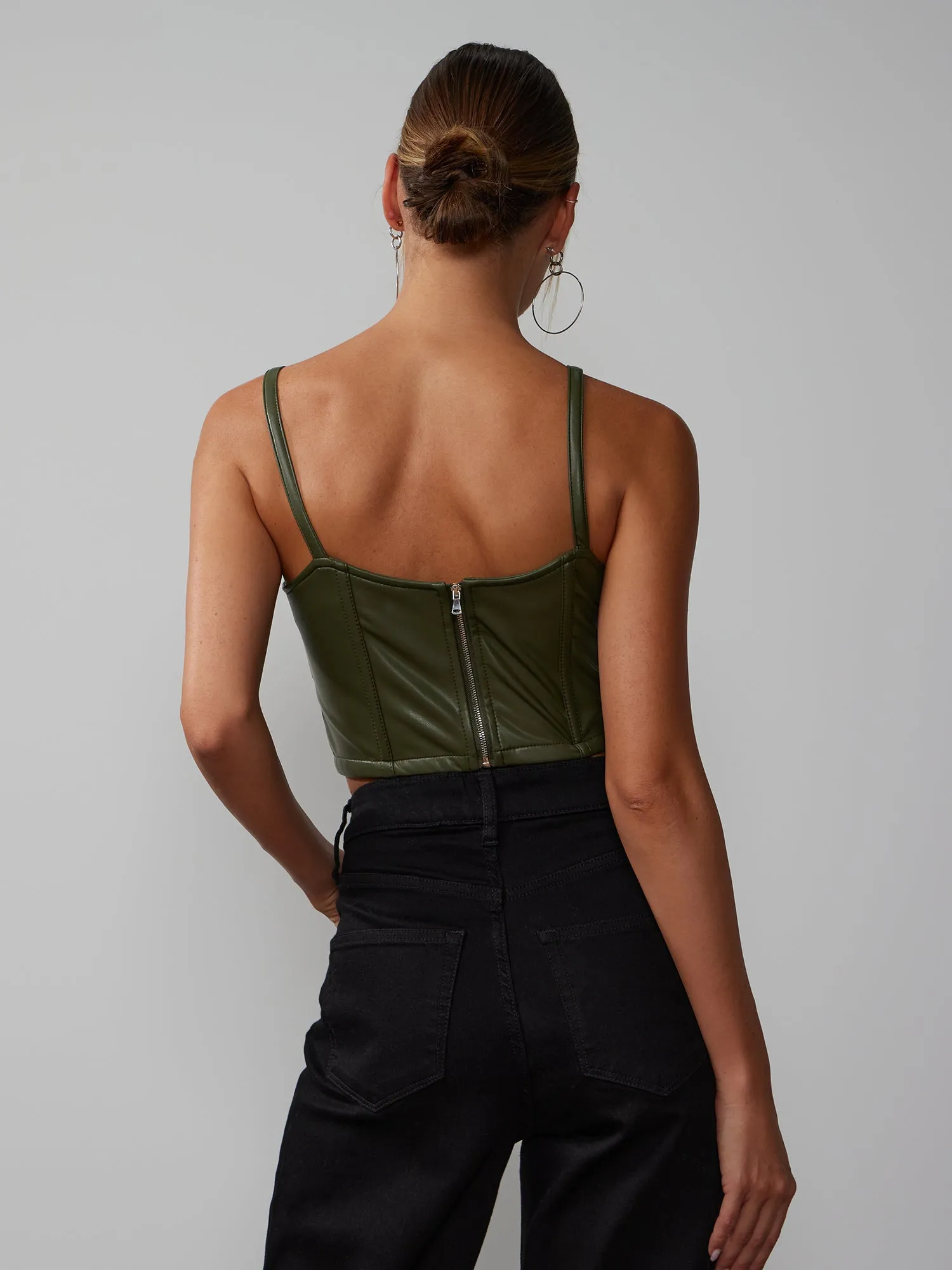 Vegan Leather Corset Tank Top
