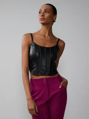 Vegan Leather Corset Tank Top