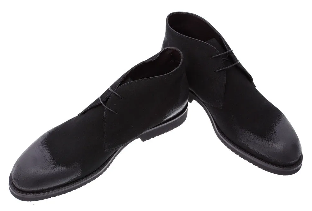 Veneto Rugged Black Calf Desert Boots