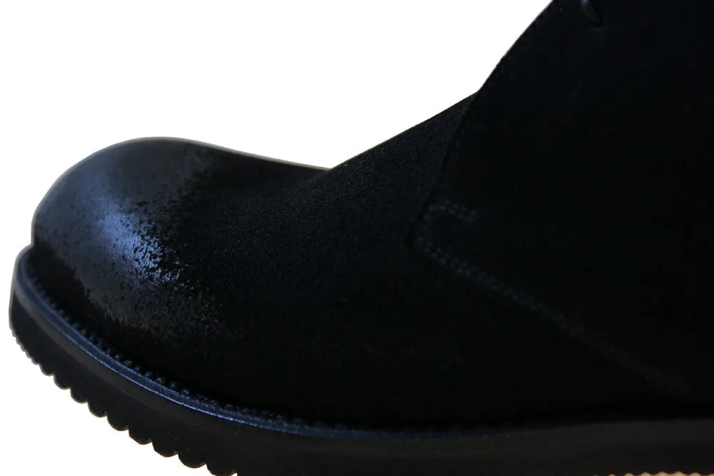 Veneto Rugged Black Calf Desert Boots