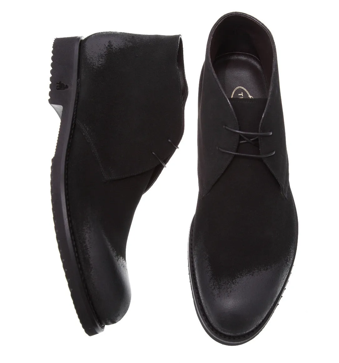 Veneto Rugged Black Calf Desert Boots