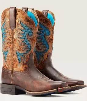 WOMENS ARIAT PINTO VENTTEK 360 YUKON BROWN GILDED LEOPARD- 4506